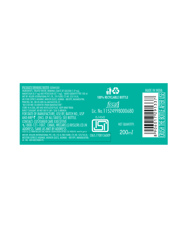Bisleri 200 ML Water Bottles image number 4